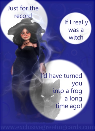 attitude greeting card witch