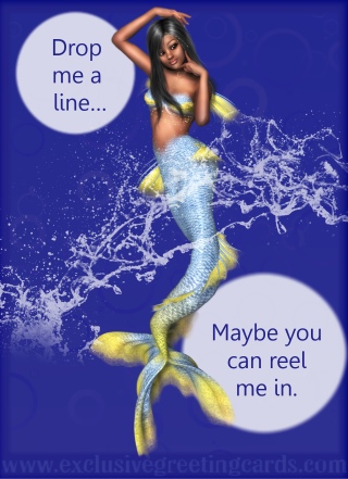 Mermaid Greeting Card - drop me a line