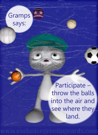 balls in the air  greeting card