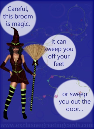 Bewitching Greeting Card - sweep you