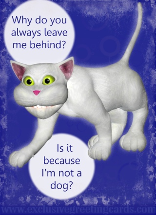 Cat Greeting Card - not a dog