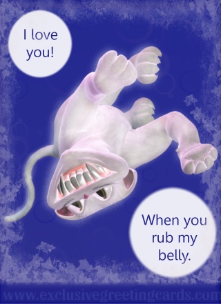 Cat Greeting Card - rub my belly