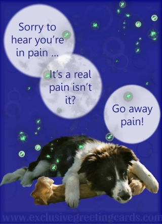 go away pain greeting card