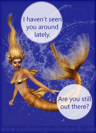 Mermaid Greeting Card - out there