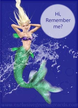 Mermaid Greeting Card - remember me