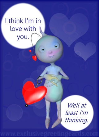 Love Greeting Card - thinking